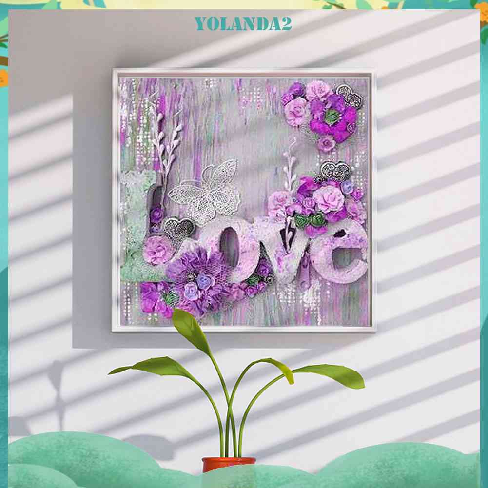 Bộ Tranh Đính Đá Toàn Bộ Họa Tiết Trái Tim Độc Đáo Trang Trí Nhà Cửa