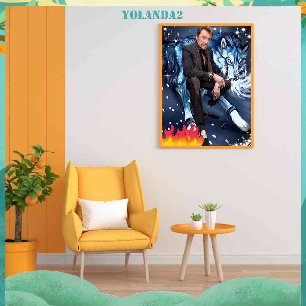 Bộ Tranh Đính Kim Cương Toàn Diện Hình Ca Sĩ Johnny Halliday