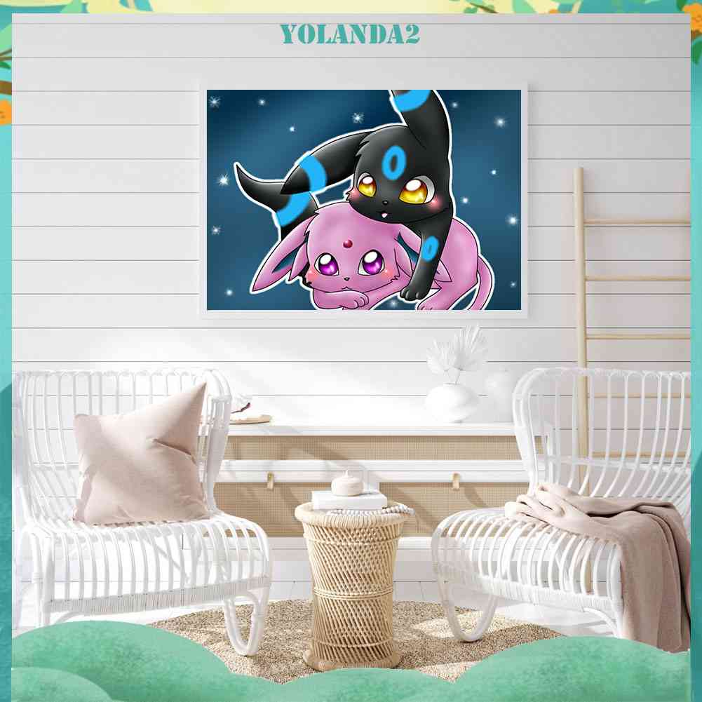 Tranh Đính Đá Kim Cương Toàn Bộ 5D DIY Hình Pokemon