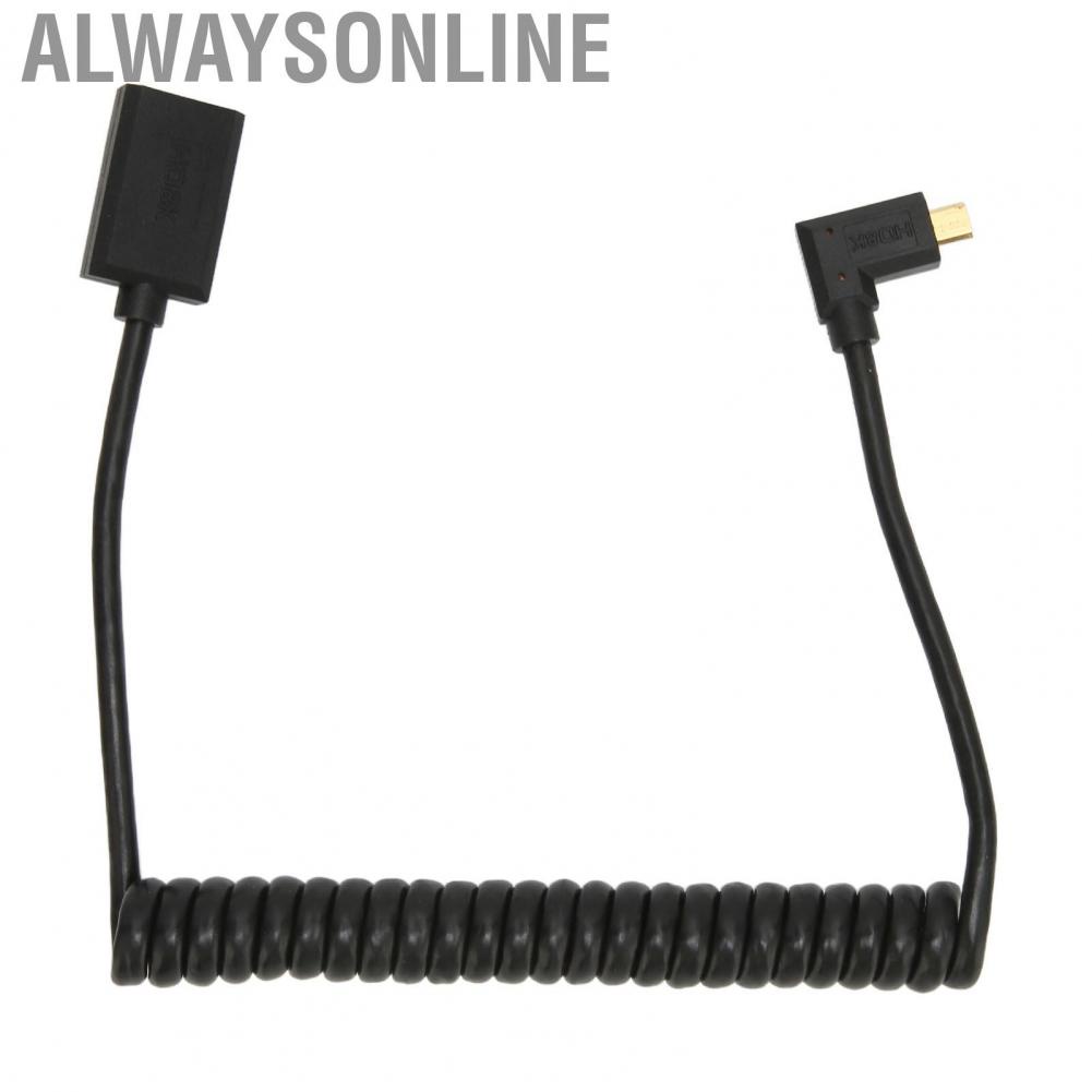 Alwaysonline HD Multimedia Interface Cable Micro to Female UHD 8K 60Hz 4K 120Hz 48Gbps Coiled Video Cord for Camera  hot sale