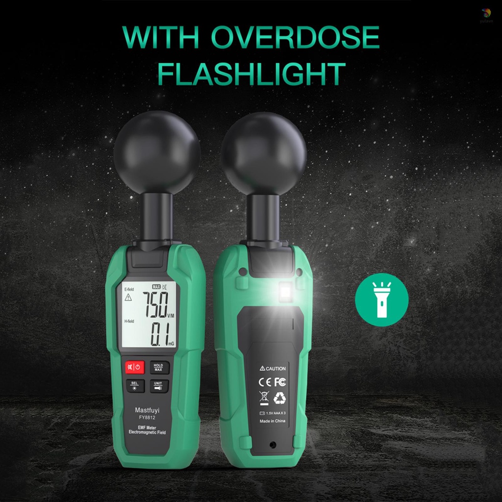 Thiết Bị Đo Bức Xạ Điện Từ Mastfuyi EMF Màn Hình LCD 2 inch Chuyên Dụng