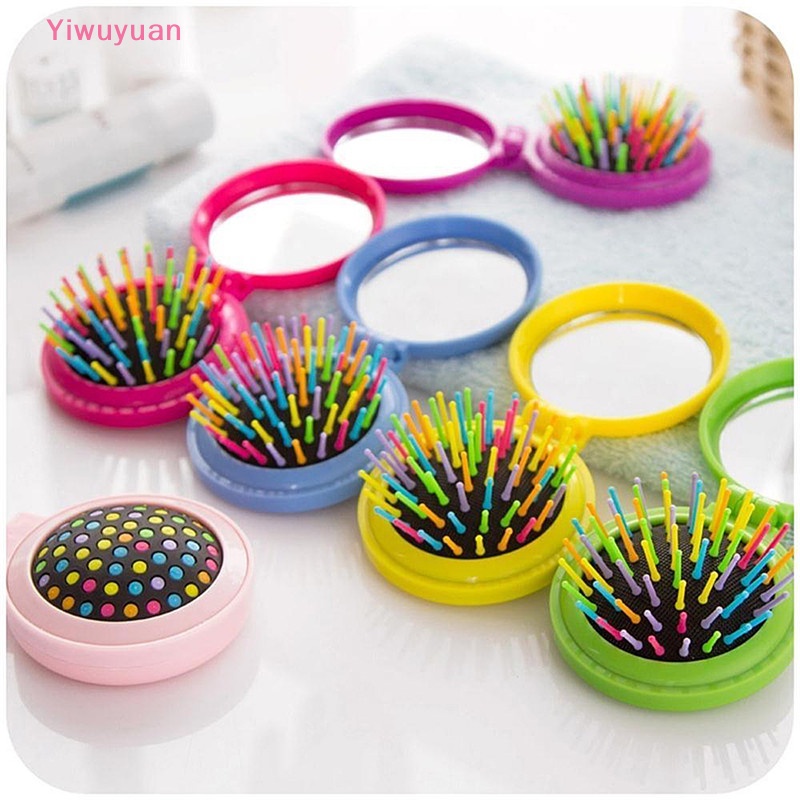 Lược Gấp Tích Hợp Gương Du Lịch Tiện Lợi Mới