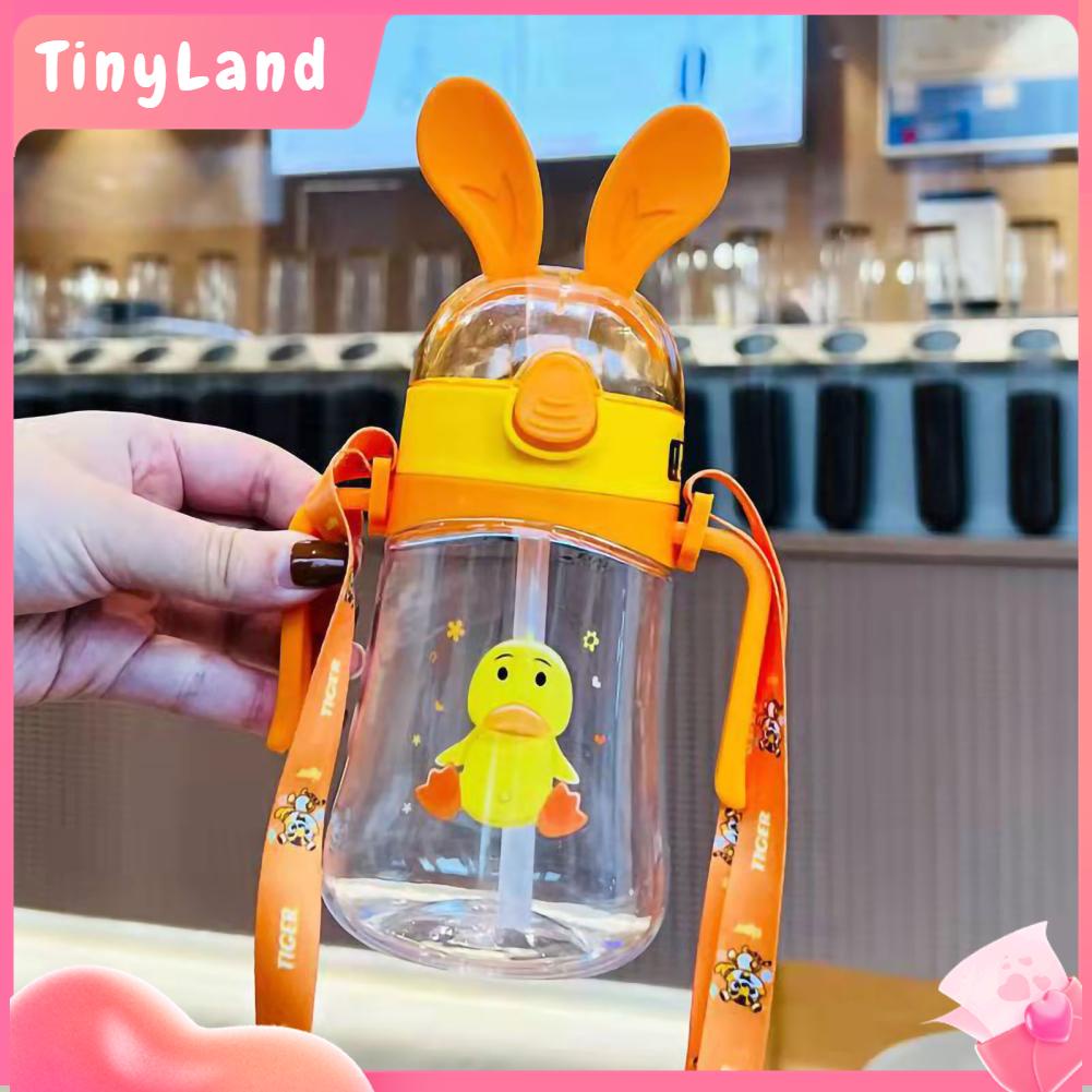 TinyLand Cốc Rơm Trẻ Em Di Động Dễ Thương Họa Tiết Hoạt Hình Nước Quà Tặng Sinh Nhật Cho Du Lịch 300Ml cmman