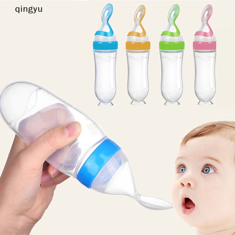 Bình Bóp Nhỏ Giọt Bằng Silicone Kèm Muỗng Dành Cho Trẻ Em