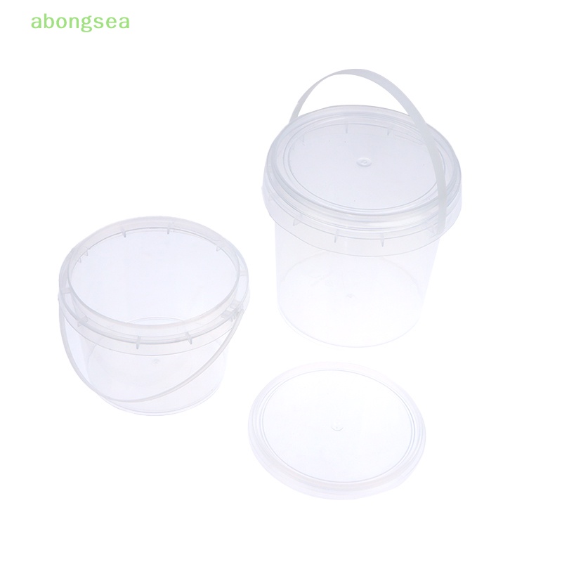 Xô Nhựa Trong Suốt Dung Tích 500 / 1000ML Có Tay Cầm Và Nắp Đậy