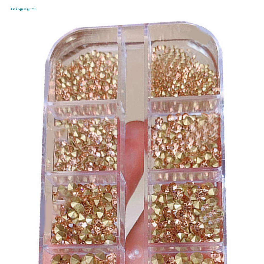 1 Hộp Phụ Kiện Đính Trang Trí Móng Tay Nghệ Thuật Nhiều Hình Dạng