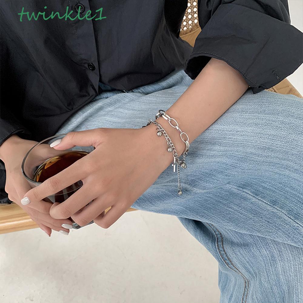 Vòng Tay Chuỗi Hạt Phối Mặt Thánh Giá Và Trái Tim Phong Cách Hip Hop Thời Trang