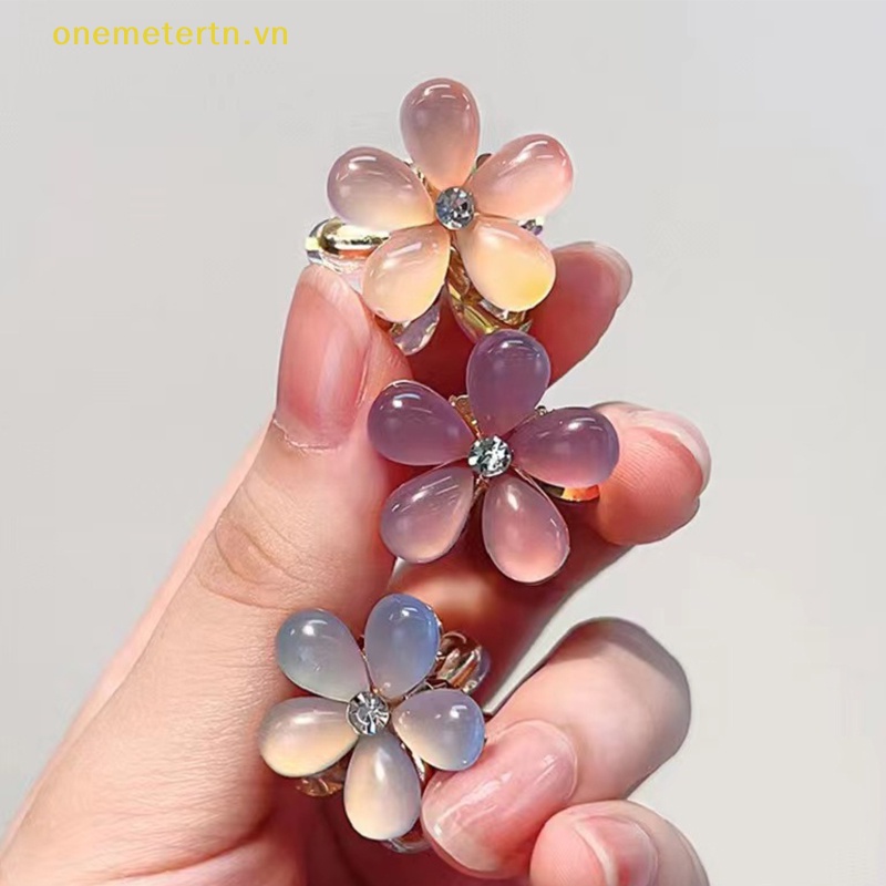 Set 5 Kẹp Tóc Hai Mặt Đính Đá Pha Lê Bằng Hợp Kim Xinh Xắn Cho Nữ