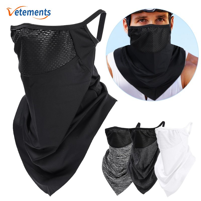 Khẩu Trang Bằng Lụa Lạnh Thoáng Khí Che Phủ Nửa Mặt Chống Bụi Dùng Khi Đi Xe Đạp / Leo Núi