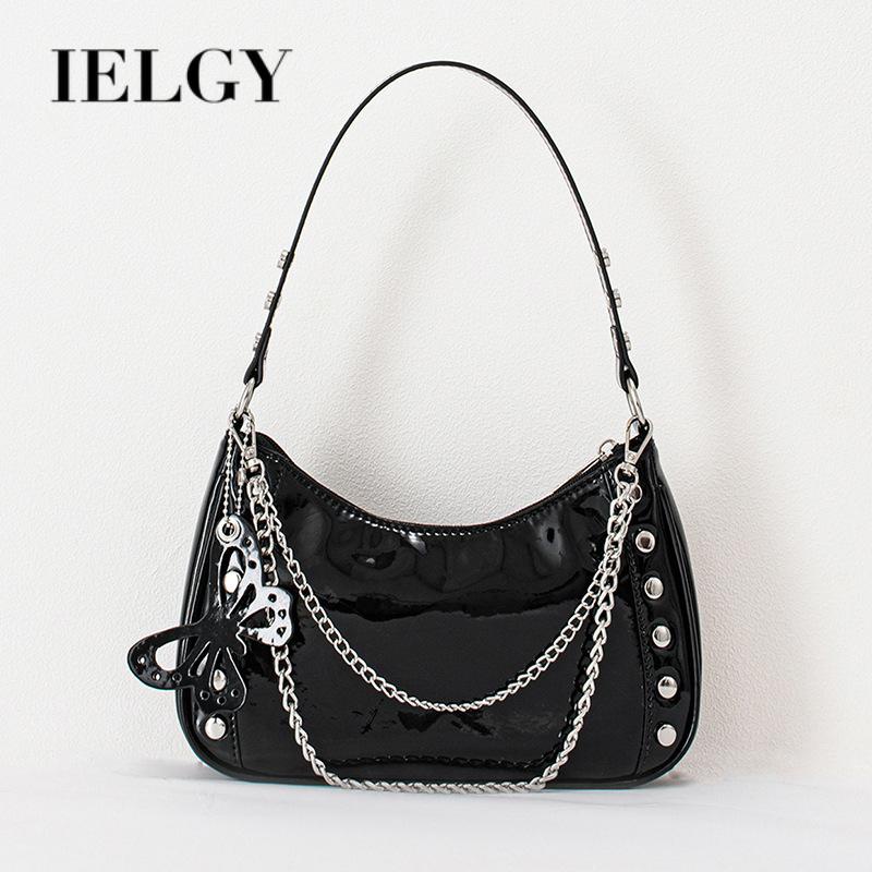 Túi Xách Màu Trơn Trang Trí Hình Bướm Phong Cách punk Thời Trang Cho Nữ