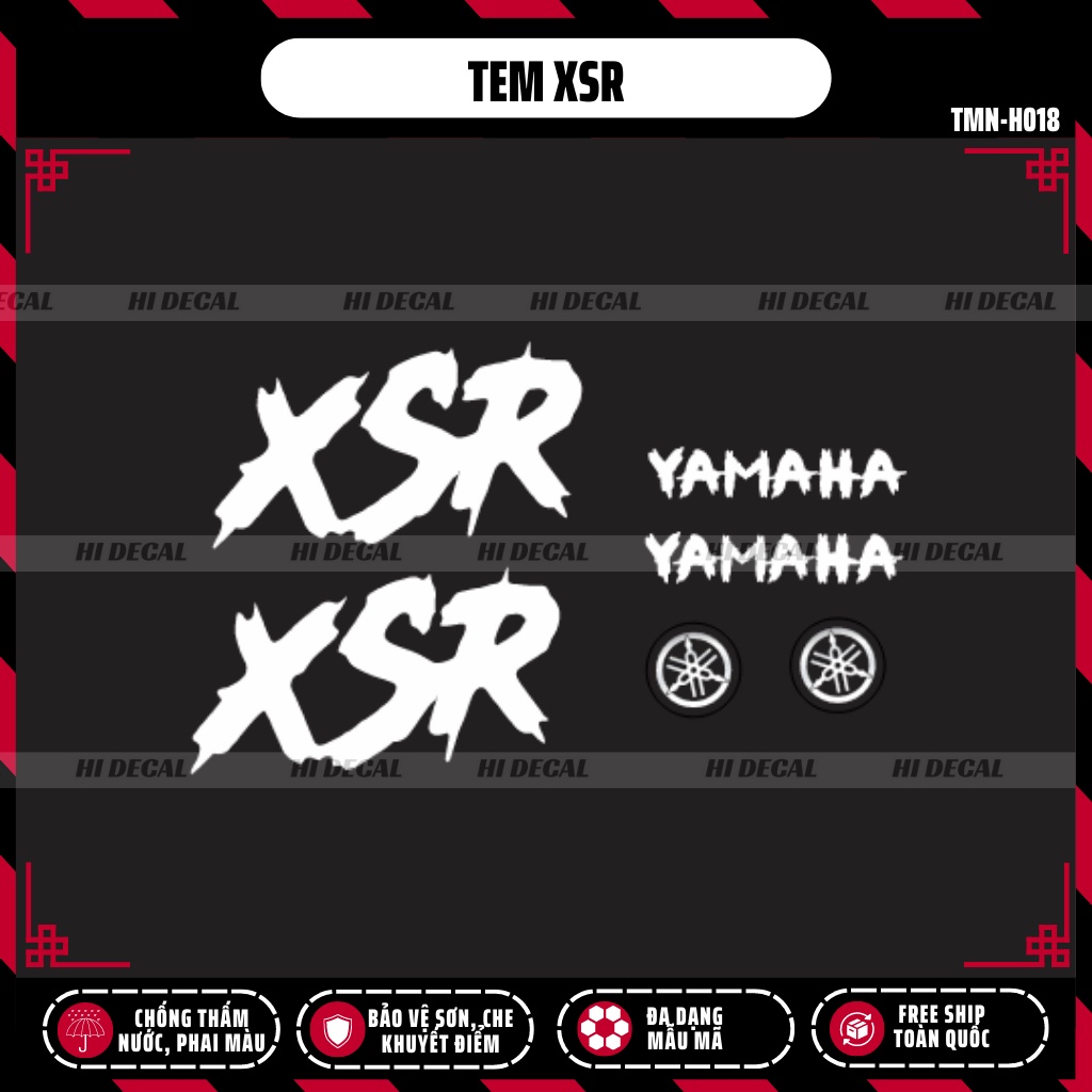 Tem XSR decal sticker dán xe XSR | TMN - 018 | Decal cao cấp chống nước chống phai màu