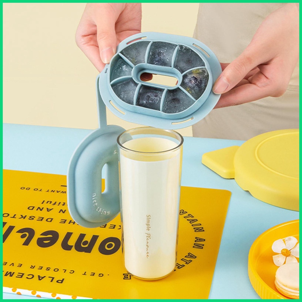 Khay Làm Đá 8 Ngăn Bằng Silicone Tái Sử Dụng Được