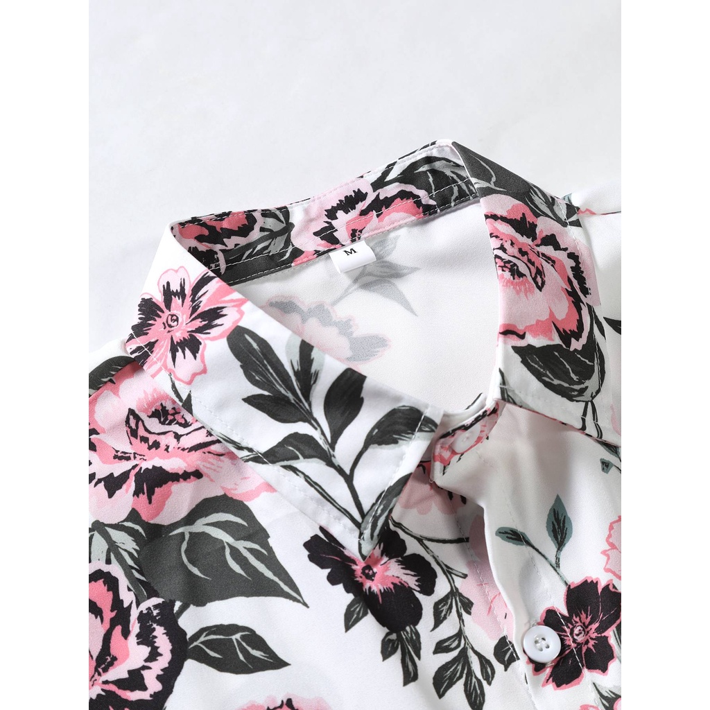 Áo Sơ Mi Hoa Ngắn Tay Dáng Rộng Cài Nút Kiểu Hawaii Đơn Giản Thời Trang Mới 2023 Cho Nam