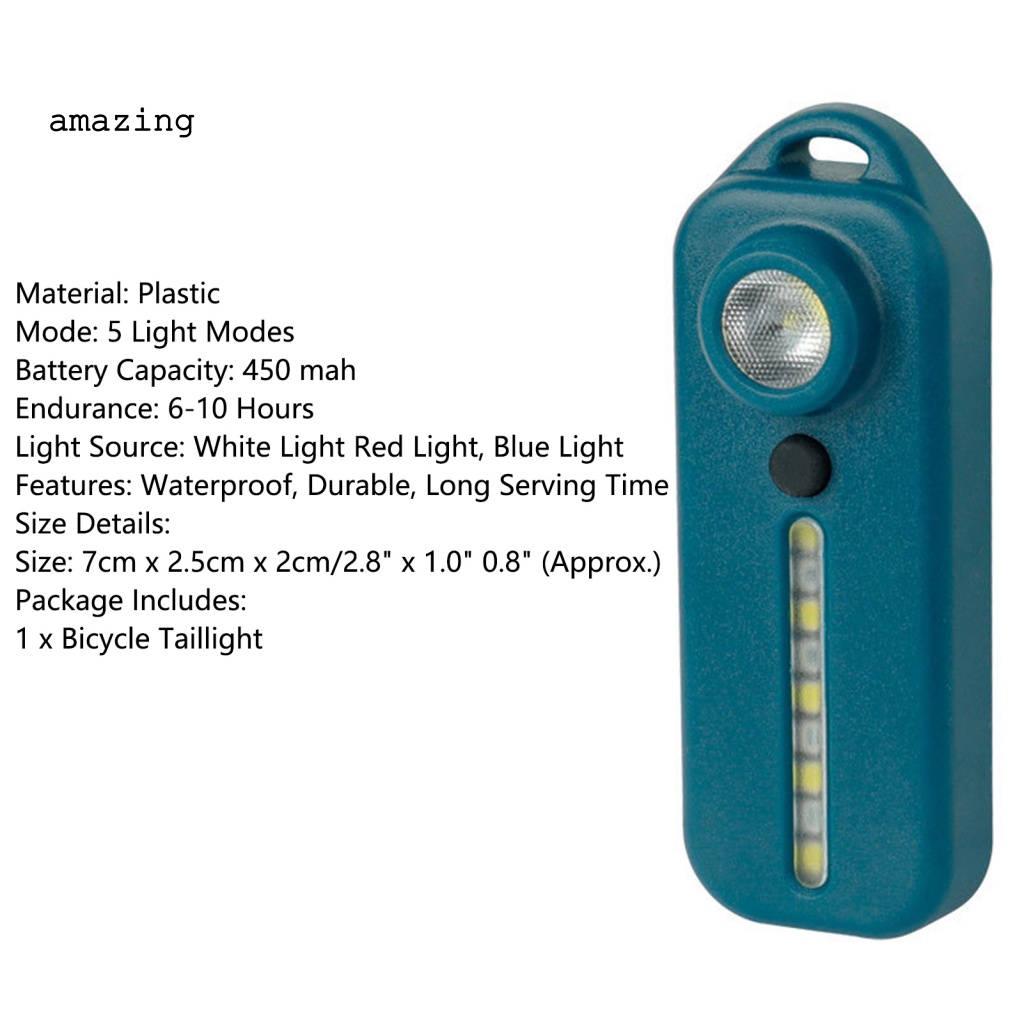 Đèn Cảnh Báo An Toàn Năm Chế Độ Gắn Đuôi Xe Đạp