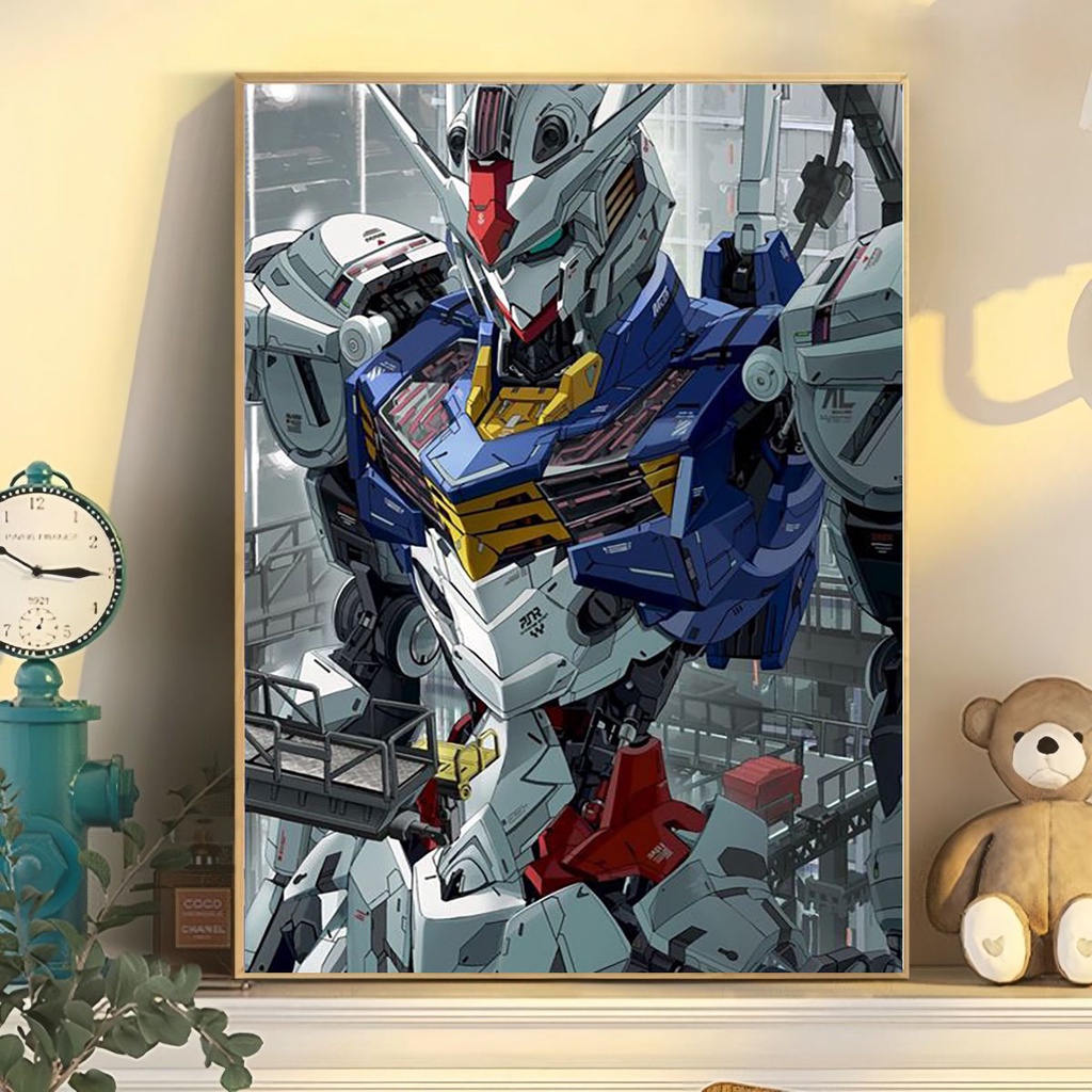 MOZI✨40*50CM Gundam tranh tô màu theo số tranh số hoá anime ranh Sơn Dầu Thủ Công Họa Tiết Hoạt Hình Gundam Trang Trí Phòng Khách tranh tô màu số hoá theo yêu cầu tranh số hóa theo yêu cầu tranh số hóa theo yêu cầu sơn acrylic