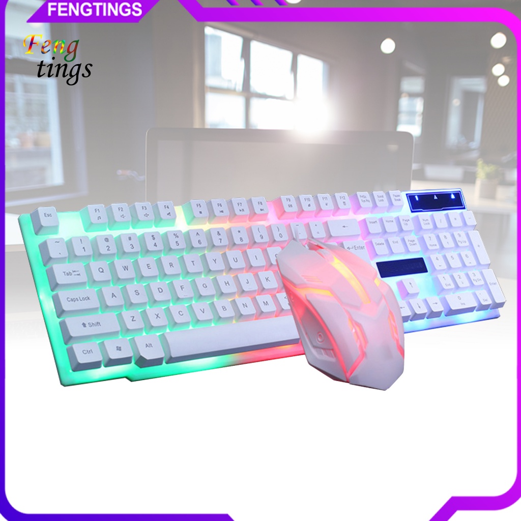 Bộ 2 Bàn Phím Và Chuột GTX300 Có Dây Đèn Nền Bằng Nhựa Dành Cho Máy Tính