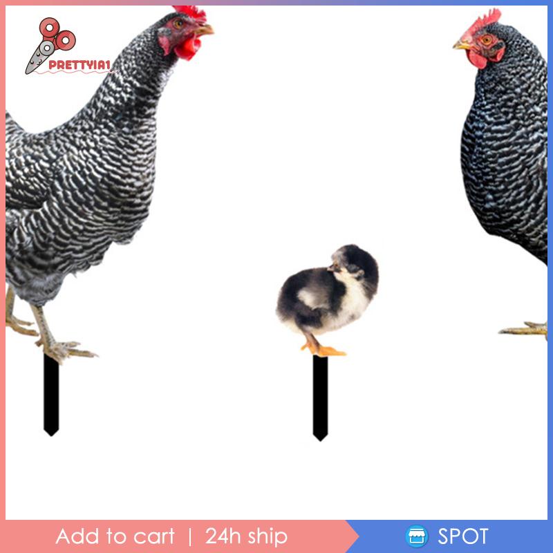 1 [Prettyia] 3 Bức Tượng Gà Con Trang Trí Lối Đi Sân Vườn