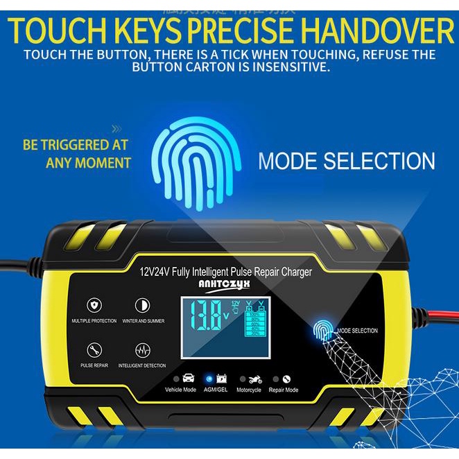 Sạc bình ắc quy 12V-24V/8A Có khử Sunfat, sac binh ac quy 24v, sac xe dap dien