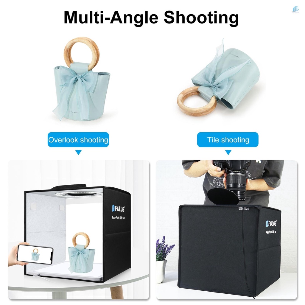 Hộp Đèn LED USB PULUZ PKT3200 30 * 30 * 30cm 5500K Có Thể Gập Lại Kèm 6 Màu Cho Studio Chụp Ảnh