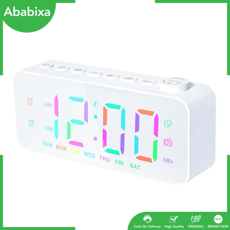 Đồng Hồ Báo Thức Kỹ Thuật Số Để Bàn 12 / Ababixa Có Đèn LED Điều Chỉnh Âm Lượng Tiện Dụng