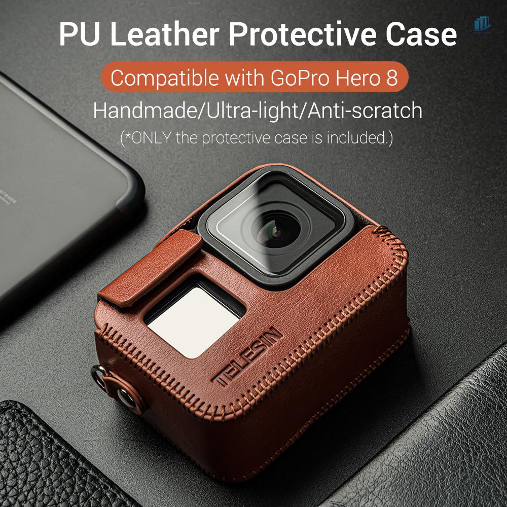 TELESIN Vỏ Da PU Bảo Vệ Máy Ảnh 8 Hành Động Cho smartwatchinone Tel Resin / PU