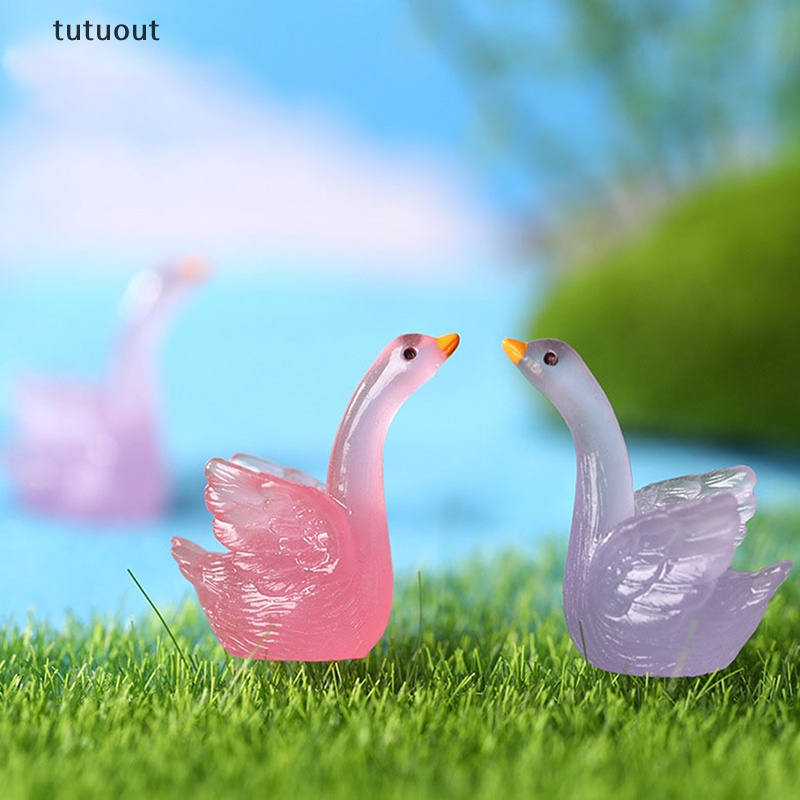 Bộ 5 Búp Bê Thiên Nga Mini Bằng Nhựa Phát Sáng Trong Bóng Tối Trang Trí Nhà Cửa / Xe Hơi