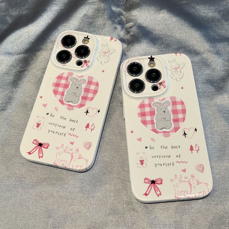 Ốp Điện Thoại Cứng / Mềm In Hình Thỏ Cừu / Trái Tim Nữ Tính Cho Apple promax14 xs13 iPhone1211plus / M2HW