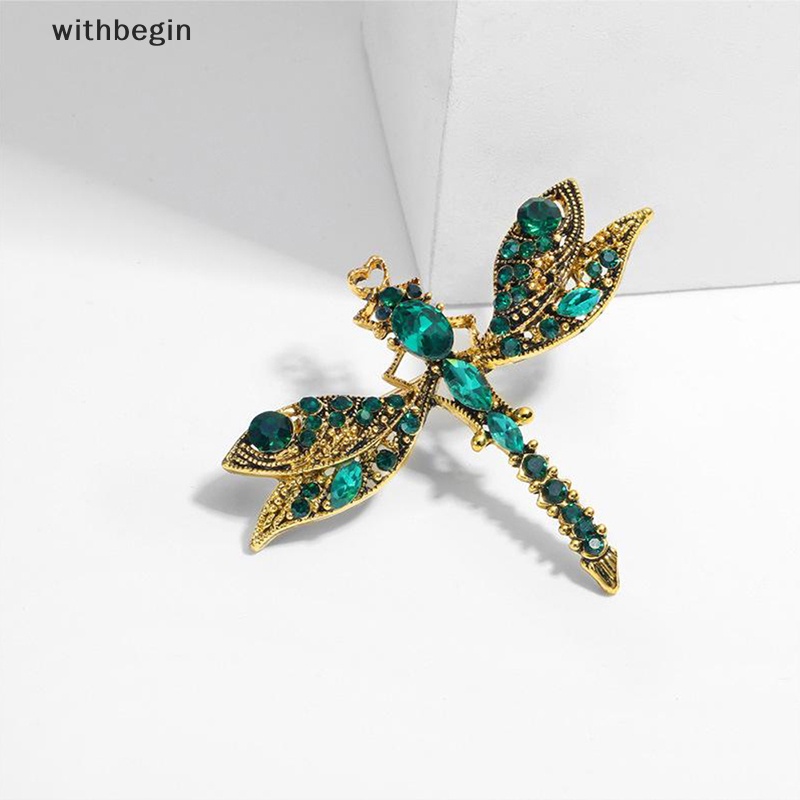 Ghim Cài Áo Hình Chuồn Chuồn Đính Đá Bằng Hợp Kim Phong Cách Hoàng Gia Cổ Điển
