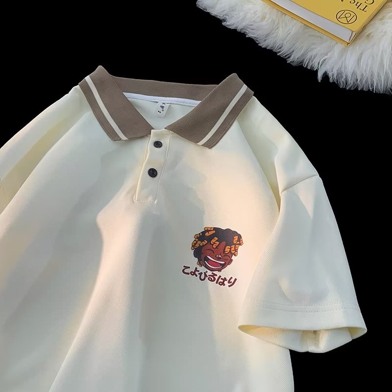 Áo Thun polo Tay Ngắn Phong Cách Đường Phố Âu Mỹ Thời Trang Mùa Hè Cho Nam