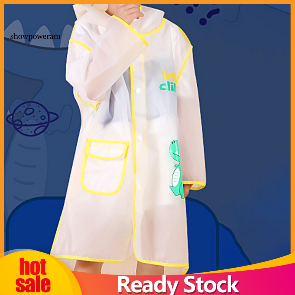 Áo Mưa Co Giãn Trong Suốt Chống Nước Có Mũ Trùm Cho Bé