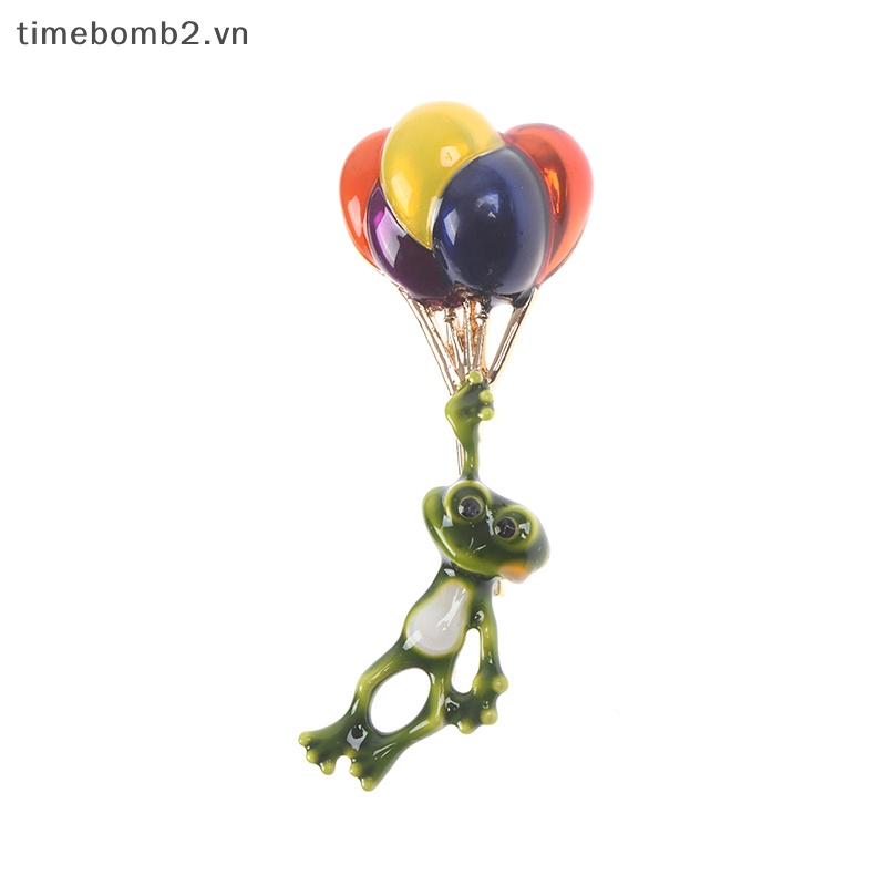 {Timebomb} Ghim Cài Áo Hình Chú Ếch Đeo Bong Bóng Nhiều Màu Sắc Vui Nhộn Dùng Làm Quà Tặng