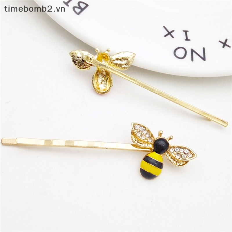 Kẹp Tóc Hình Chú Ong Đính Pha Lê Dễ Thương Cho Nữ