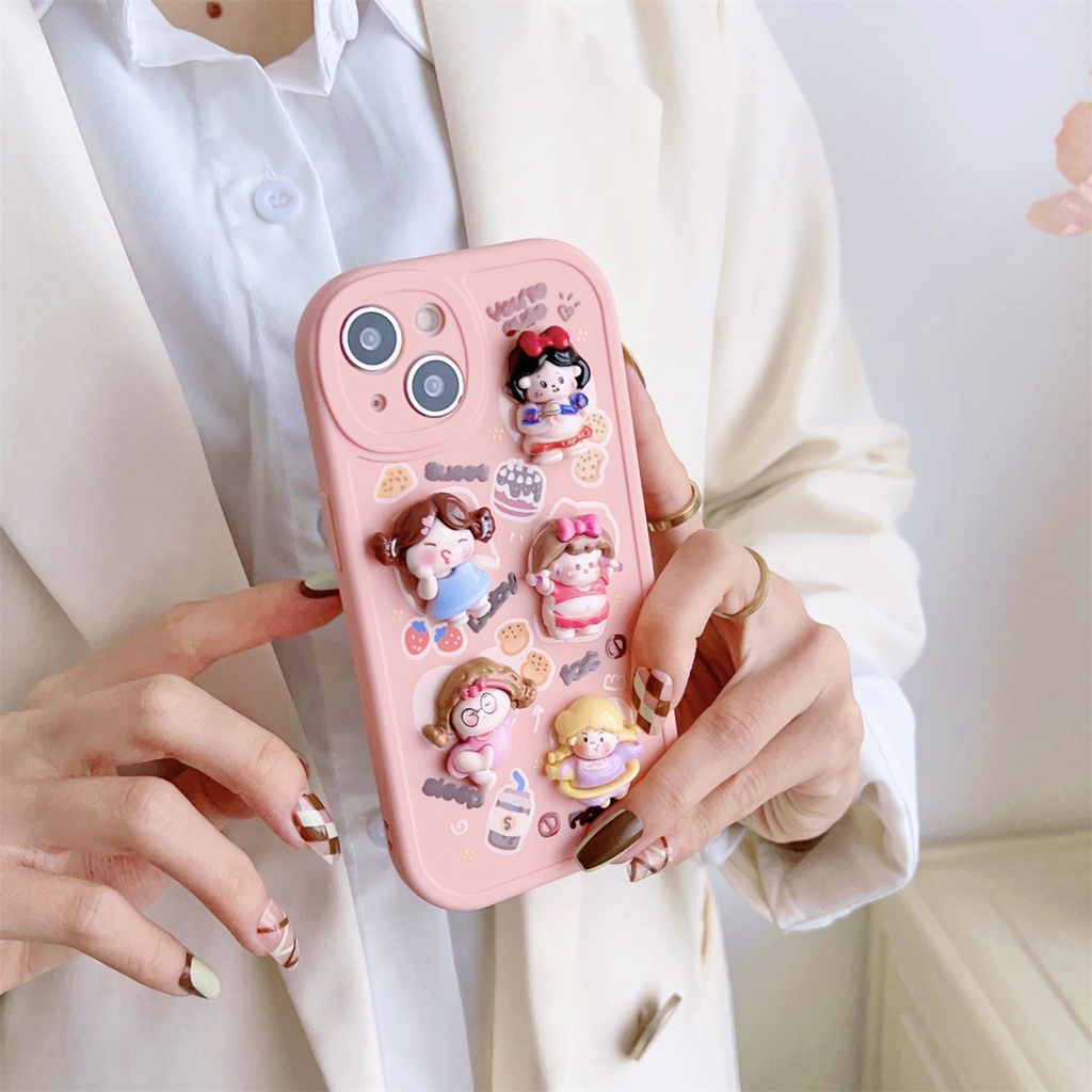 Ốp Điện Thoại Hình Cô Gái Thể Thao 3D Màu Hồng Dễ Thương Cho Iphone 14Promax 13 12 11 XR 8P