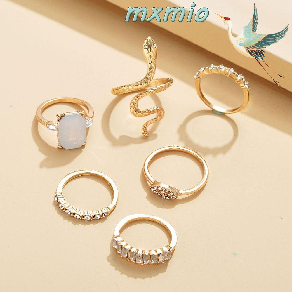 Set Nhẫn Hình Rắn Đính Ngọc Lục Bảo Độc Đáo Phong Cách Gothic Cổ Điển Cho Nam Và Nữ|Nhẫn Kiểu Hàn Quốc Thiết Kế Đơn Giản Cá Tính