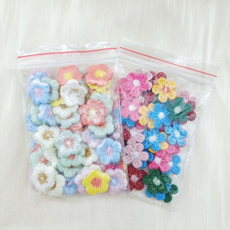 Set 50 Dây Ruy Băng Thêu Ren Hoa Nhiều Màu Sắc