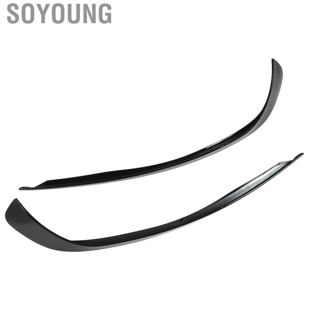 Soyoung Front Bumper Air Vent Trim  Weatherproof Splitter Spoiler Stylish Decor Glossy Black for Vehicle