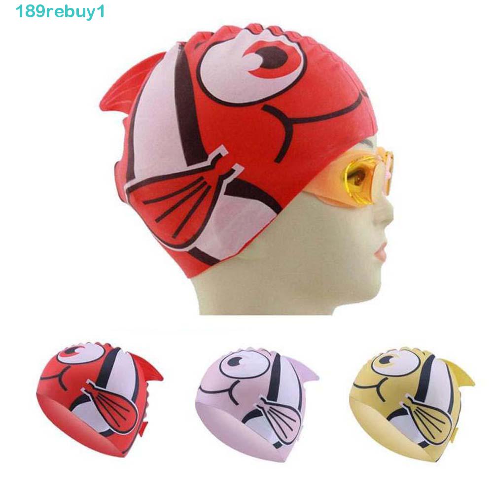 Mũ Bơi Silicone Co Giãn Thoải Mái Chống Thấm Nước REBUY1 Cho Bé