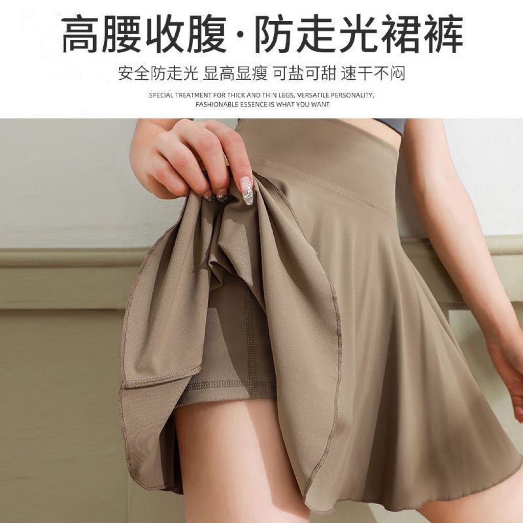 Bộ Trang Phục Thể Thao 2023 Gồm Áo Thun Và Chân Váy Ngắn Lưng Cao Nhanh Khô Dành Cho Nữ