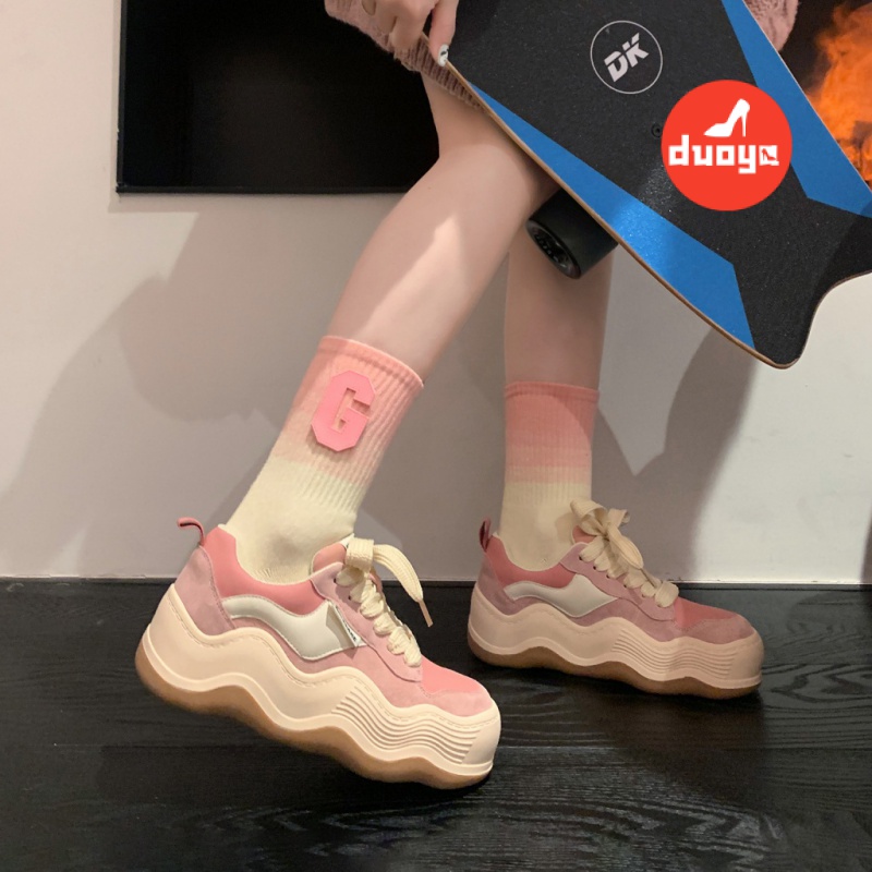 Duoya Factory Thẳng Hàng ~ [Hàng Có Sẵn] {} Giày Thể Thao Đế Dày Màu Cầu Vồng Ngựa Con ~ Giày Thể Thao Giản Dị Miễn Phí Vận Chuyển