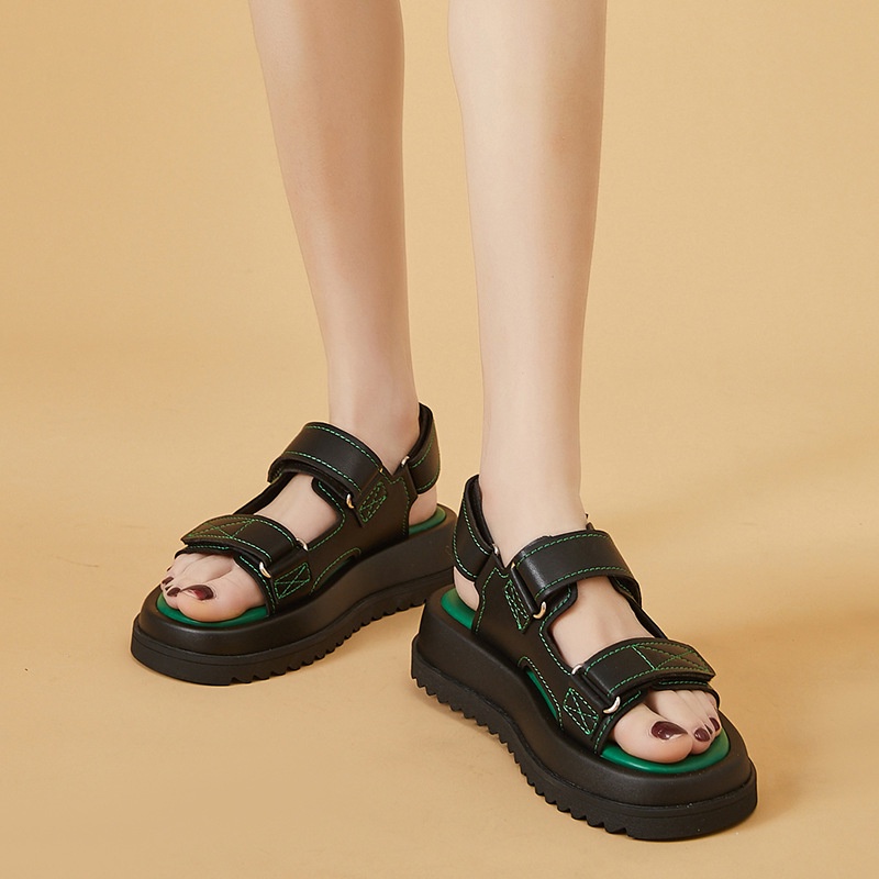 Duoya Giày Sandal Thể Thao Đế Phẳng Dày Mùa Hè Cho Nữ Miễn Phí Vận Chuyển