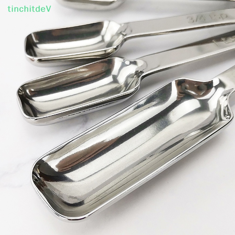 Set 6 Muỗng Đo Lường Bằng Thép Không Gỉ Tiện Dụng Khi Làm Bánh / Pha Cà Phê