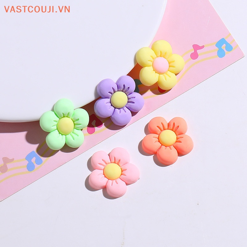 Bộ 10 Kẹp Tóc Hình Hoa Hướng Dương Bằng Nhựa Resin Chất Lượng Cao DIY