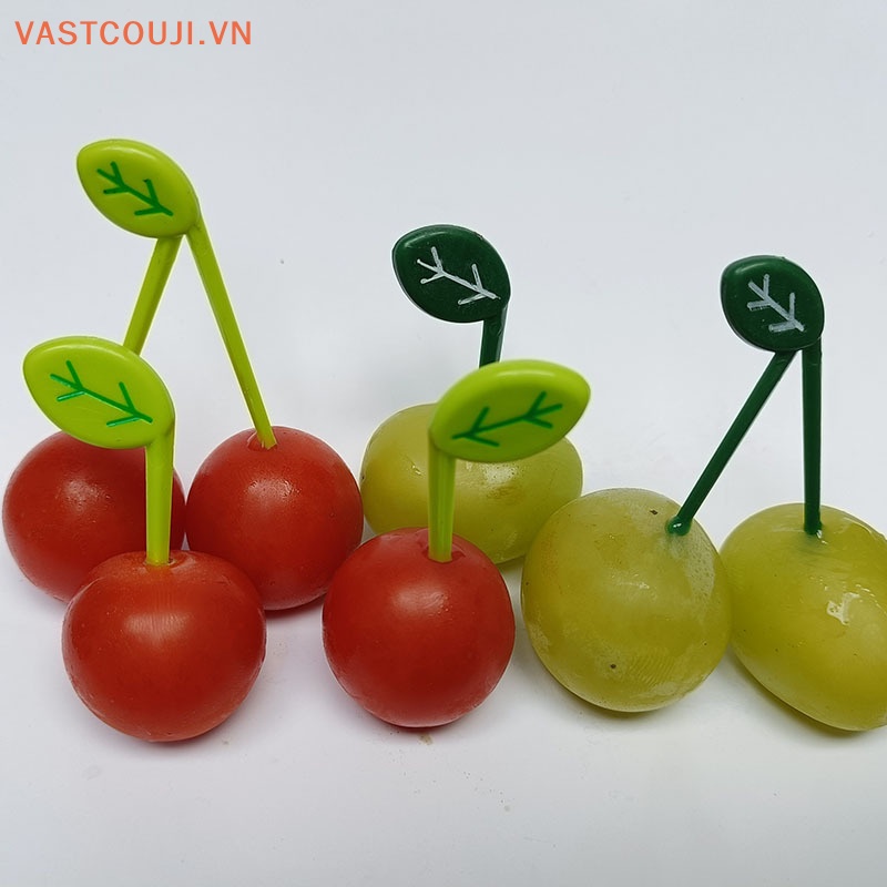 1 Bộ Nĩa Ăn Trái Cây Hình Chiếc Lá Bằng Nhựa Cấp Thực Phẩm Dễ Thương VN