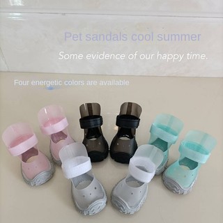 Dog Shoes Jelly Color Puppy Teddy Bichon Chihuahua Vip Pomeranian 4 Pets Summer Non-Slip Sandals gWbd
