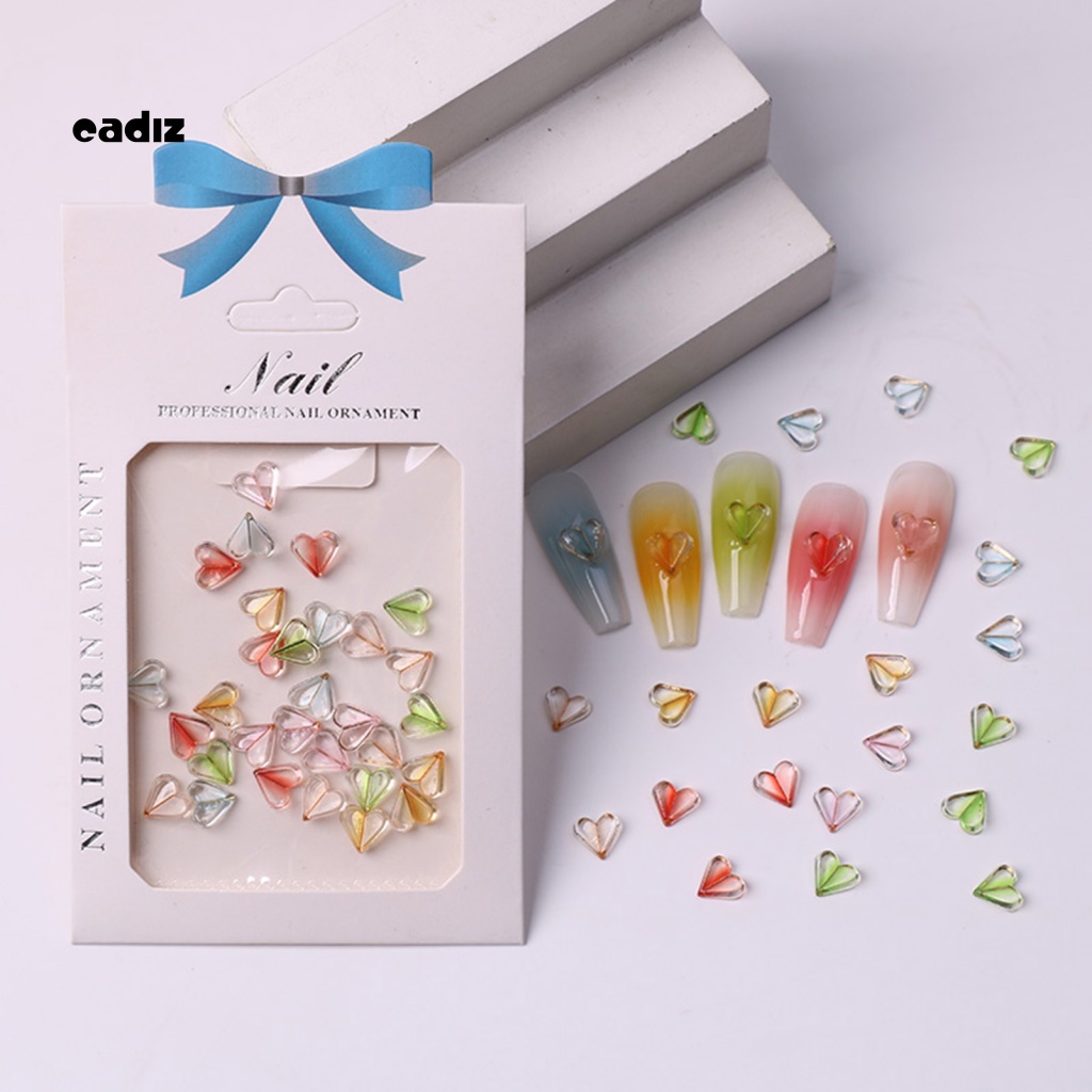 1 Túi Phụ Kiện Trang Trí Móng Tay Mini Đính Đá Hình Trái Tim Xinh Xắn