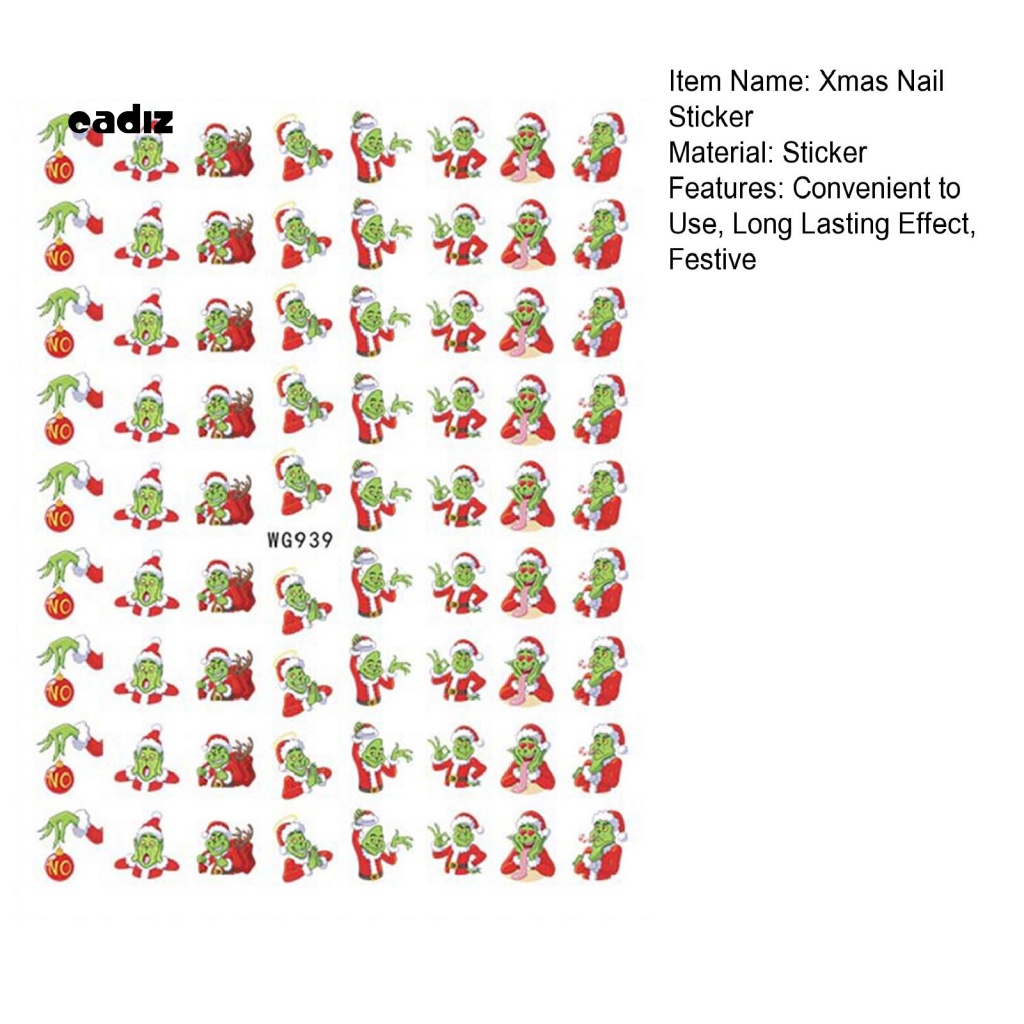 Miếng Dán Trang Trí Móng Tay Chủ Đề Giáng Sinh Dễ Dàng Bắt Mắt