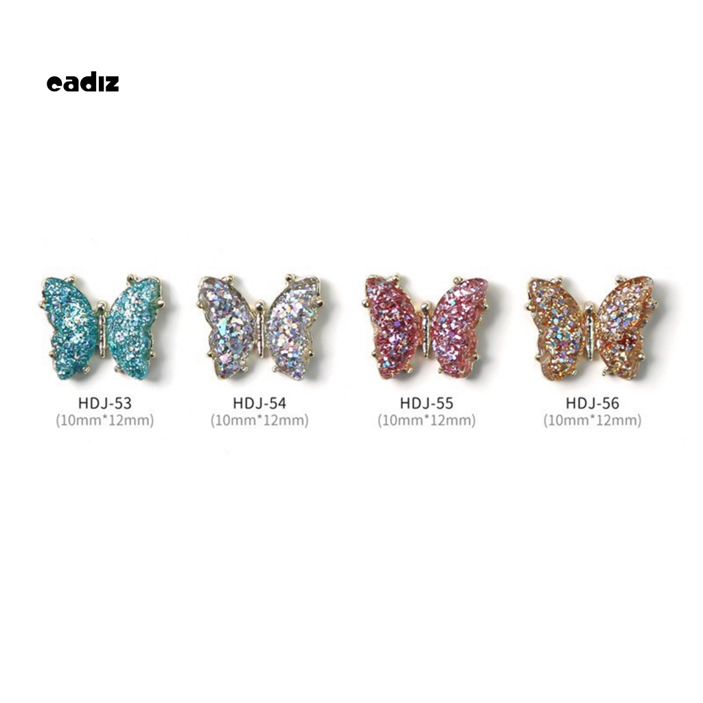 Set 10 Phụ Kiện Trang Trí Móng Nghệ Thuật Hình Bướm 3D Bằng Kim Loại Dễ Sử Dụng