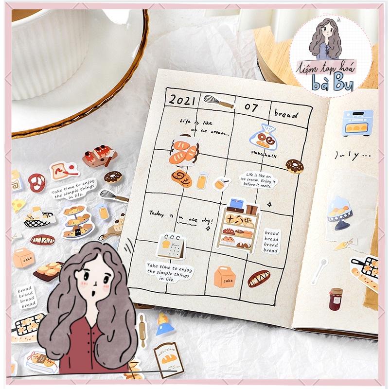 Miếng stickers nhựa không thấm nước dùng để trang trí nhật ký lịch trình DIY