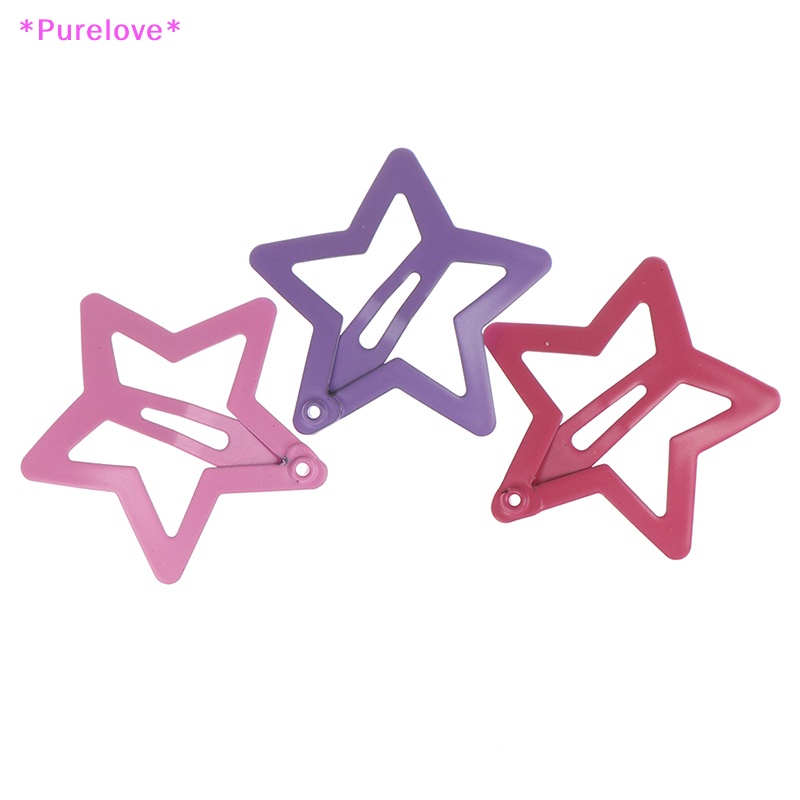 Set 6 Kẹp Tóc Hình Ngôi Sao Bằng Kim Loại Dễ Thương Xinh Xắn Cho Bé Gái Áo Thun Thiết Kế Mới Năng Động Thời Trang