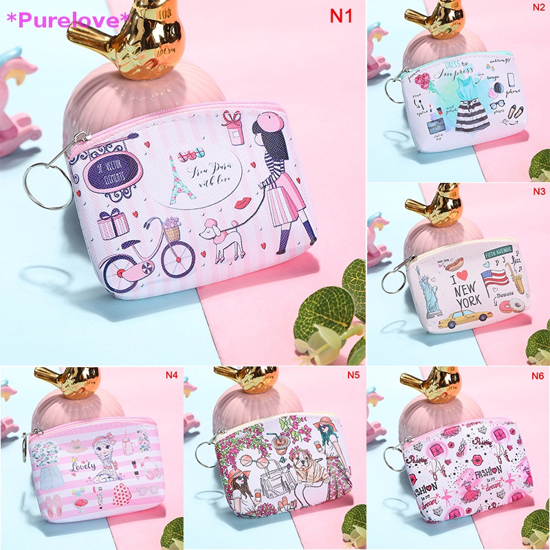 1 Ví Mini Đựng Tiền Xu Họa Tiết Hoạt Hình Dễ Thương Cho Nữ Mới